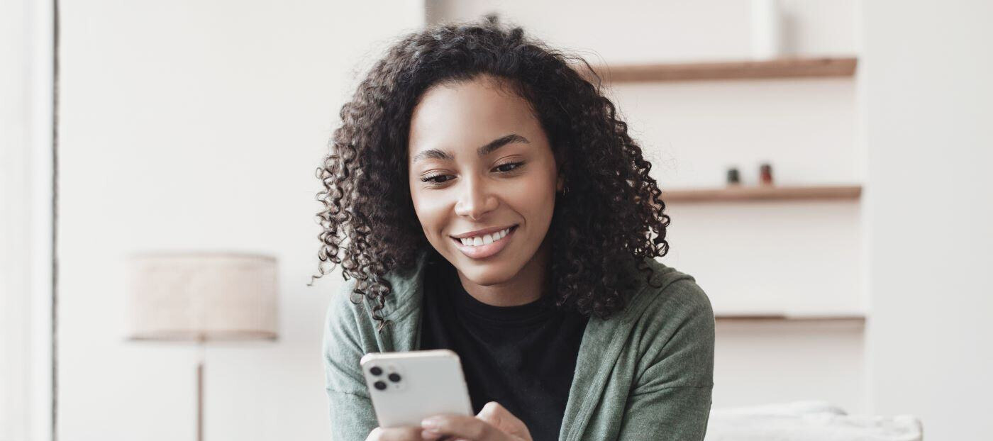 Woman looking at phone