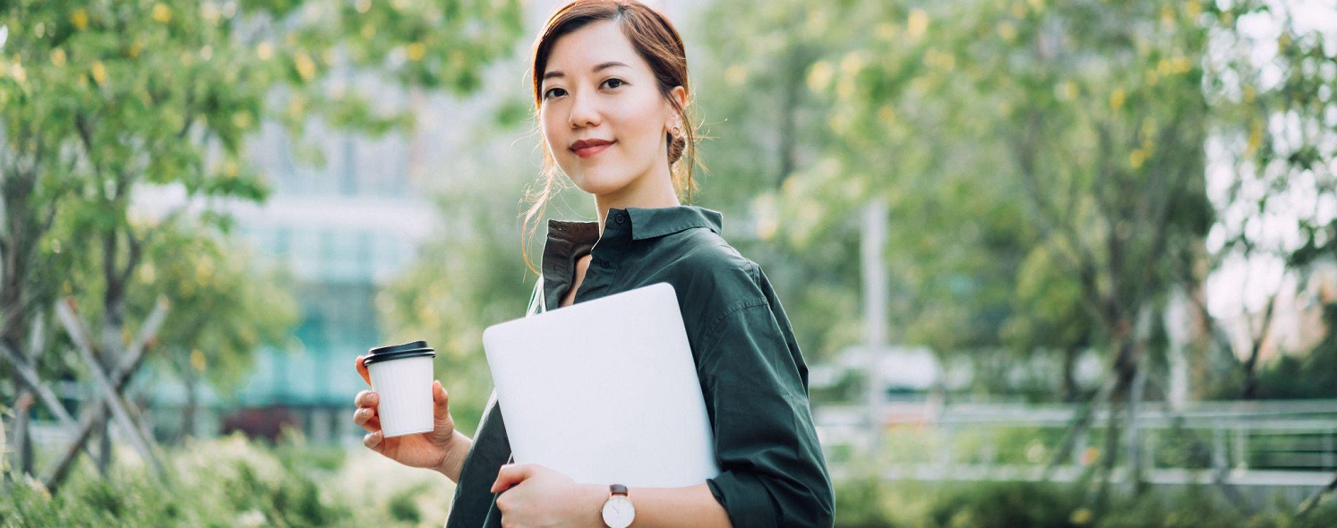 Asian Worker in Garden