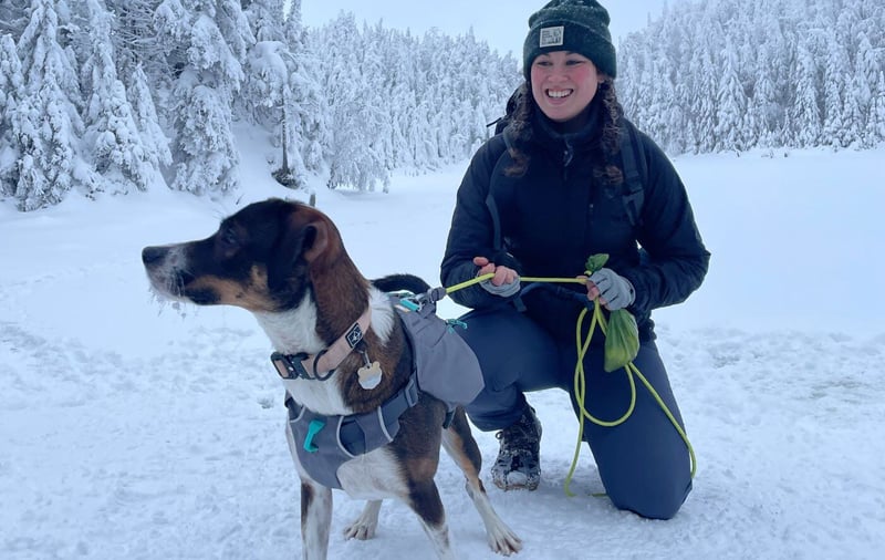 Kayla & Wrigley playing in the snow