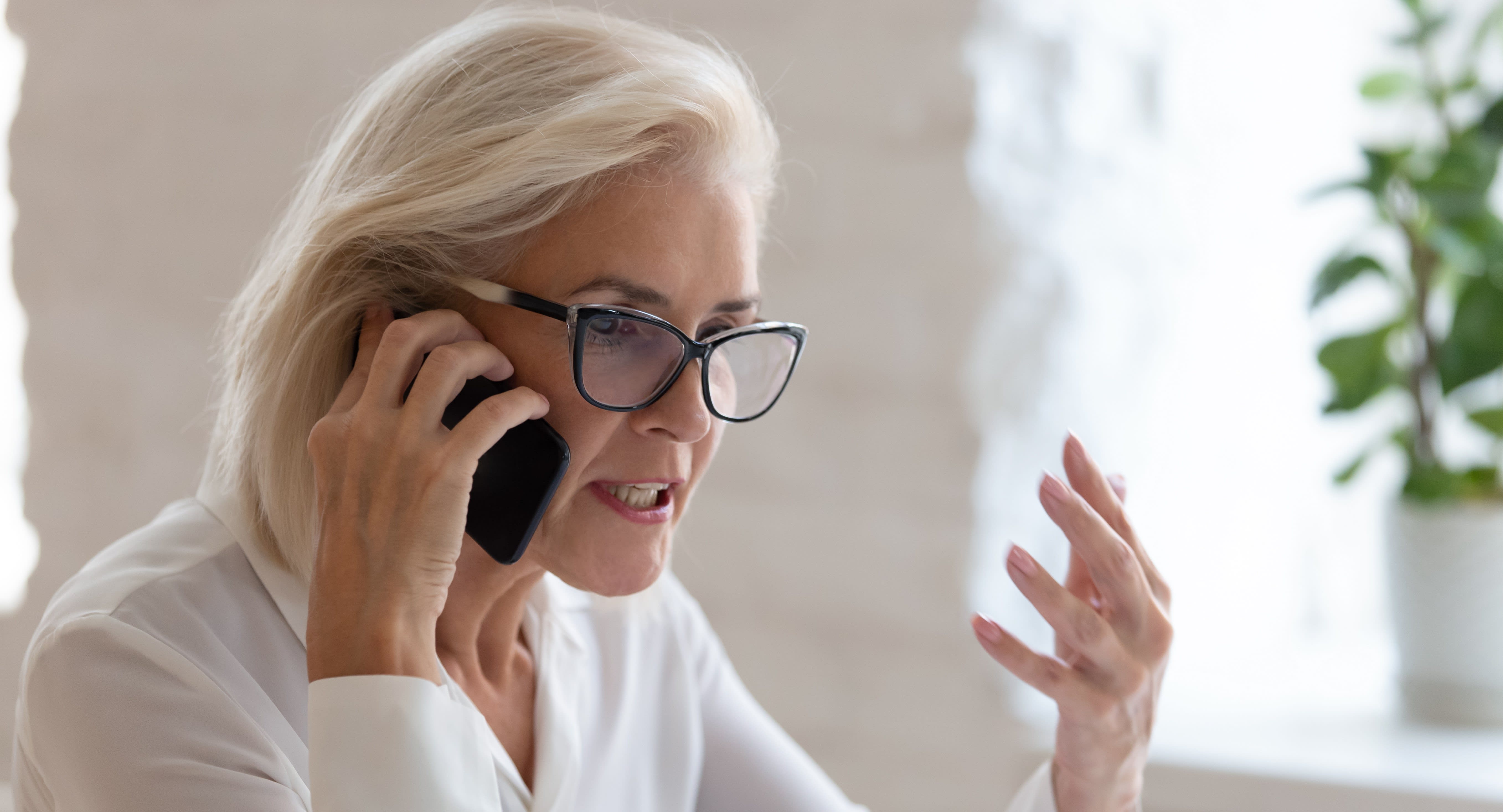 woman on the phone angry