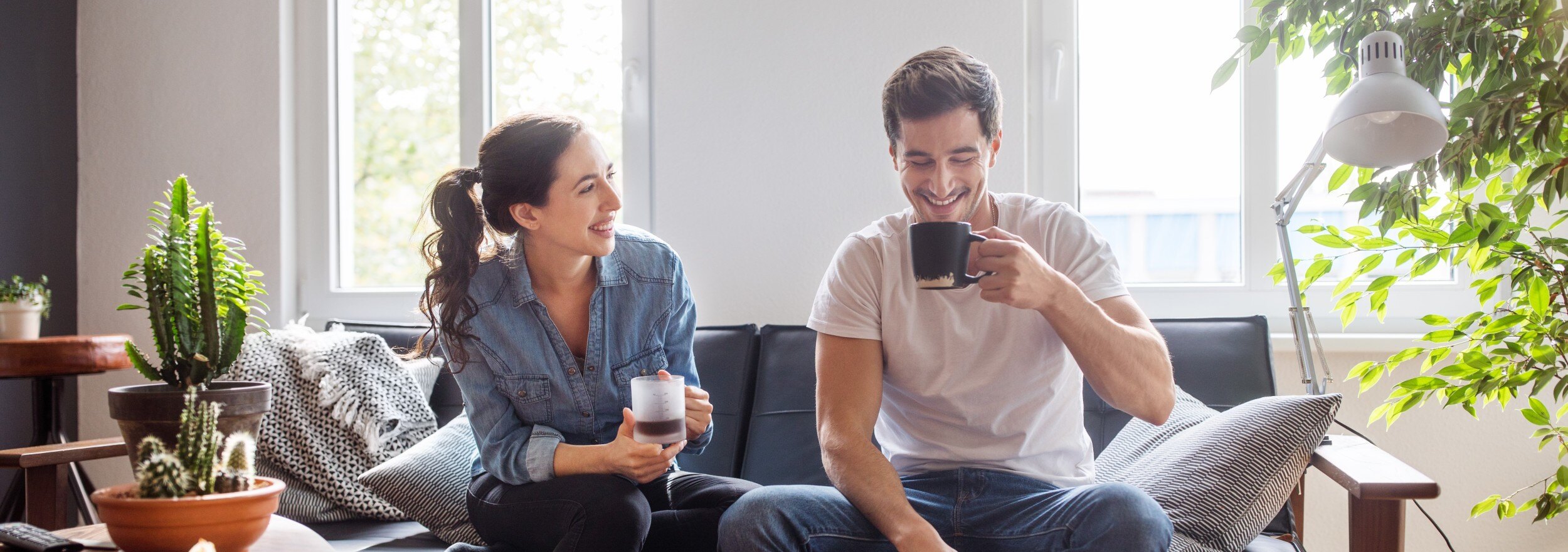 Couple drinking coffee