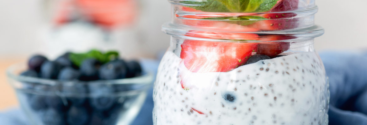 A Blueberry chia seed pudding